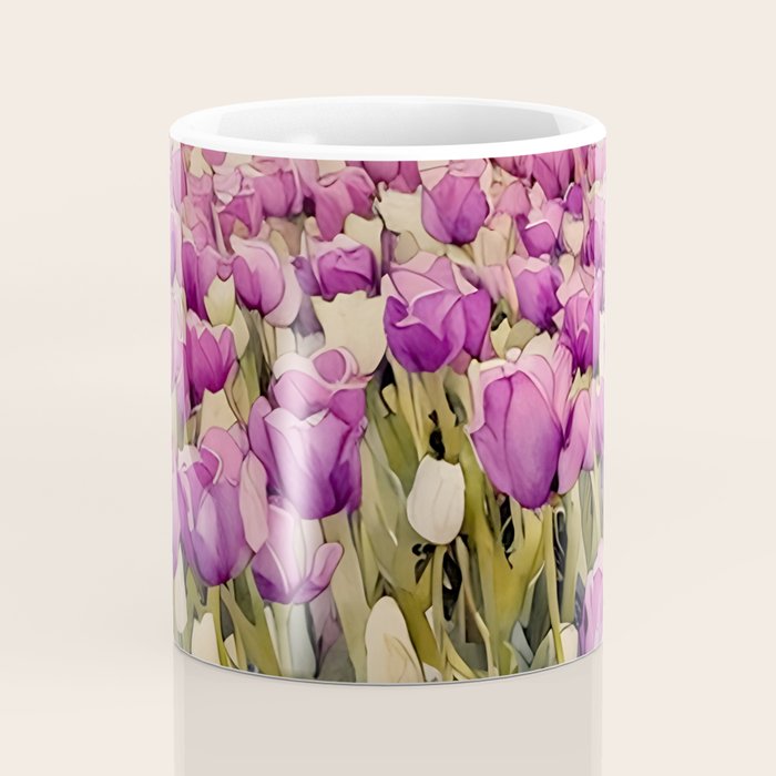 Purple tulips field  Coffee Mug Gallery Image 4