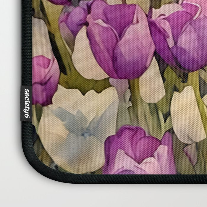 Purple tulips field  Laptop Sleeve Gallery Image 3