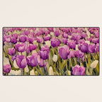 Purple tulips field  Desk Mat Gallery Image 3