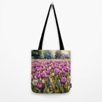 Purple tulips field  Tote Bag Gallery Image 2