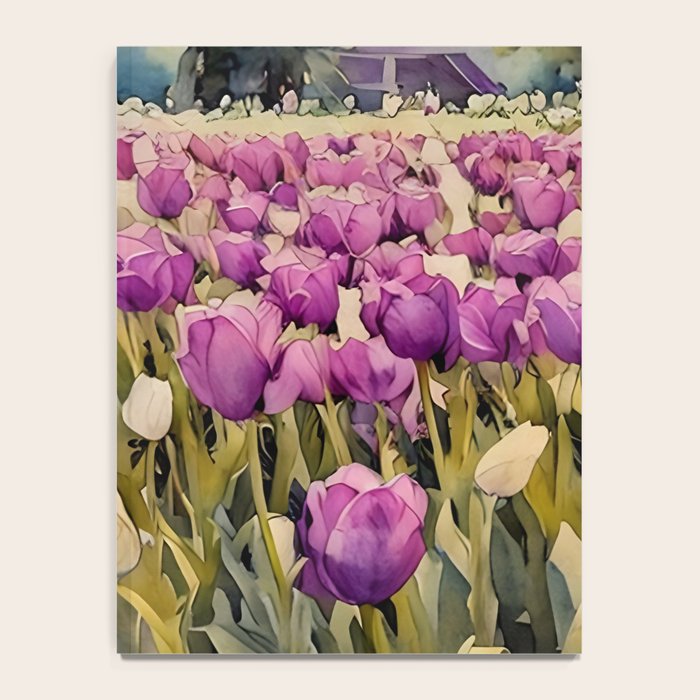 Purple tulips field  Notebook Gallery Image 4