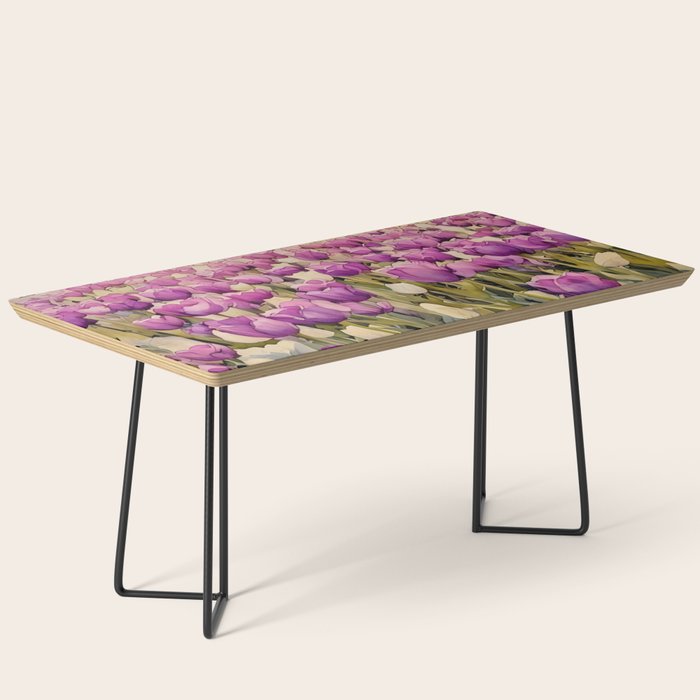Purple tulips field  Coffee Table Gallery Image 1