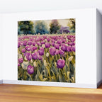 Purple tulips field  Wall Mural Gallery Image 2