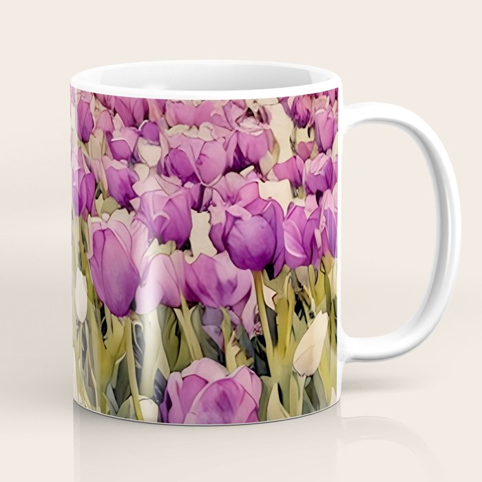 Purple tulips field  Coffee Mug Gallery Image 1