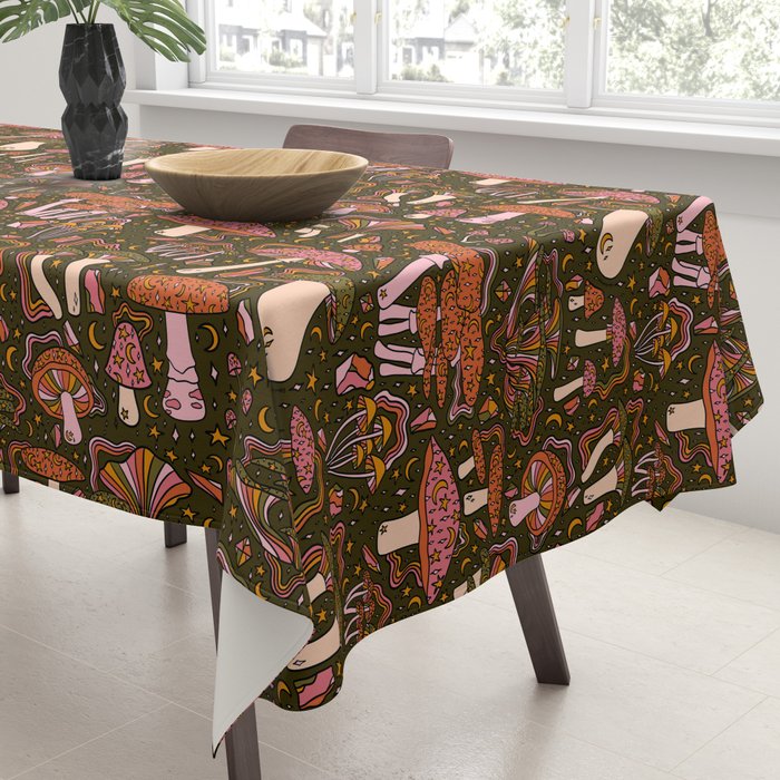 Magic Mushroom Print Tablecloth Gallery Image 3