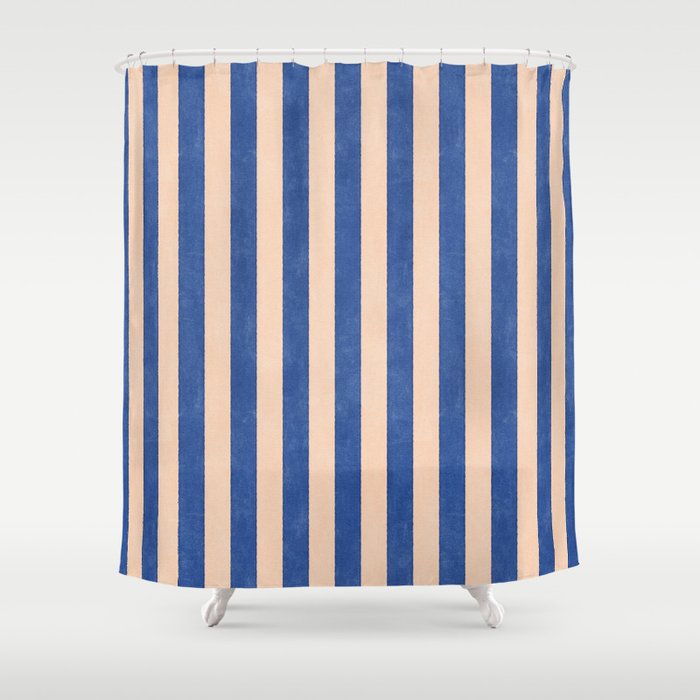 STRIPES 001 O - Sapphire Shower Curtain Gallery Image 1