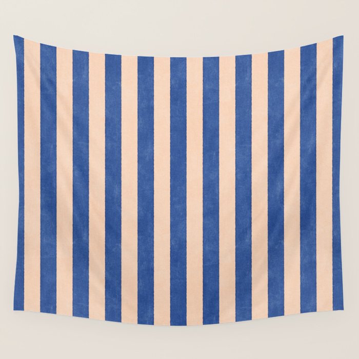 STRIPES 001 O - Sapphire Wall Tapestry Gallery Image 4