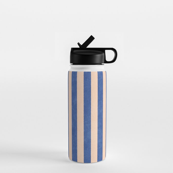 STRIPES 001 O - Sapphire Water Bottle Gallery Image 1