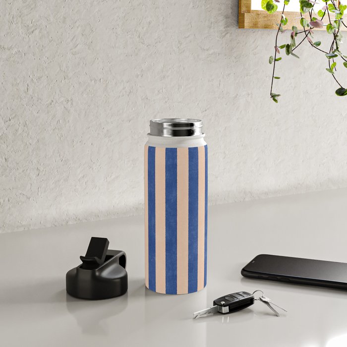 STRIPES 001 O - Sapphire Water Bottle Gallery Image 4