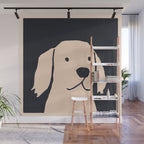 Golden retriever black and white version Wall Mural Gallery Image 1