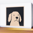 Golden retriever black and white version Wall Mural Gallery Image 2