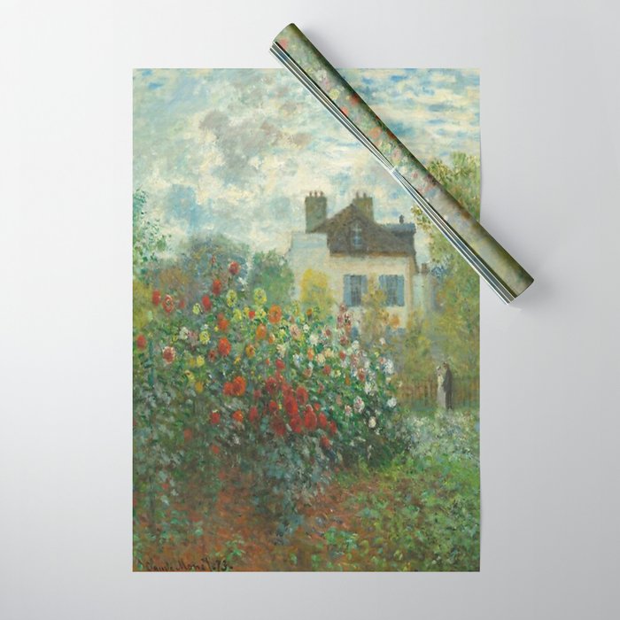 Claude Monet The Artist's Garden In Argenteuil A Corner Of The Garden With Dahlias 1873 Wrapping Paper Gallery Image 1