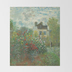 Claude Monet The Artist's Garden In Argenteuil A Corner Of The Garden With Dahlias 1873 Throw Blanket Gallery Image 2
