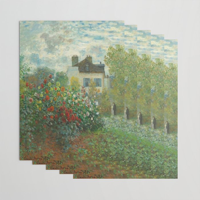 Claude Monet The Artist's Garden In Argenteuil A Corner Of The Garden With Dahlias 1873 Wrapping Paper Gallery Image 3