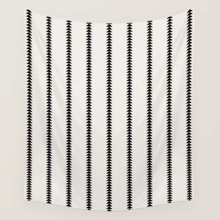Minimal Triangles - Black & White Wall Tapestry Gallery Image 4