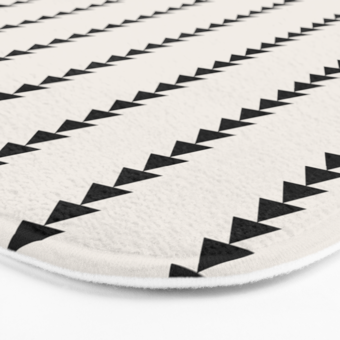 Minimal Triangles - Black & White Bath Mat Gallery Image 3