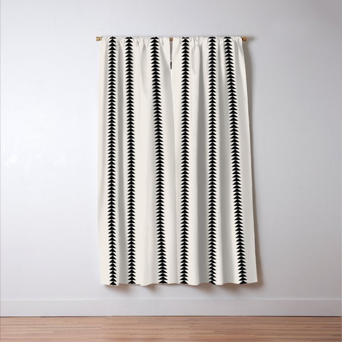 Minimal Triangles - Black & White Window Curtain Gallery Image 3