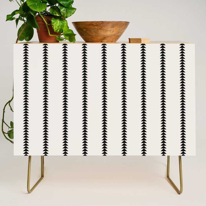 Minimal Triangles - Black & White Credenza Gallery Image 1