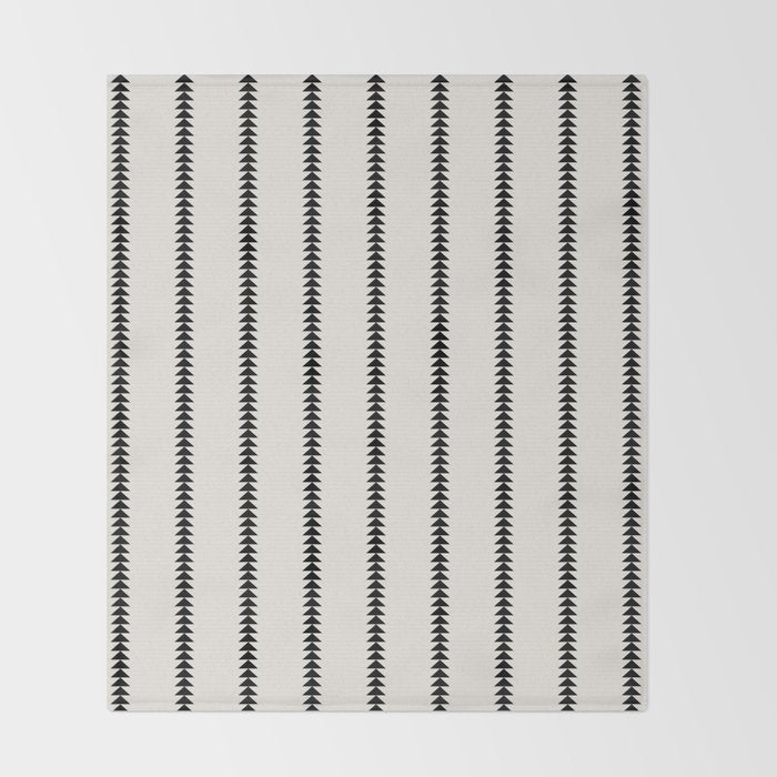 Minimal Triangles - Black & White Throw Blanket Gallery Image 2