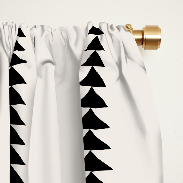 Minimal Triangles - Black & White Window Curtain Gallery Image 2