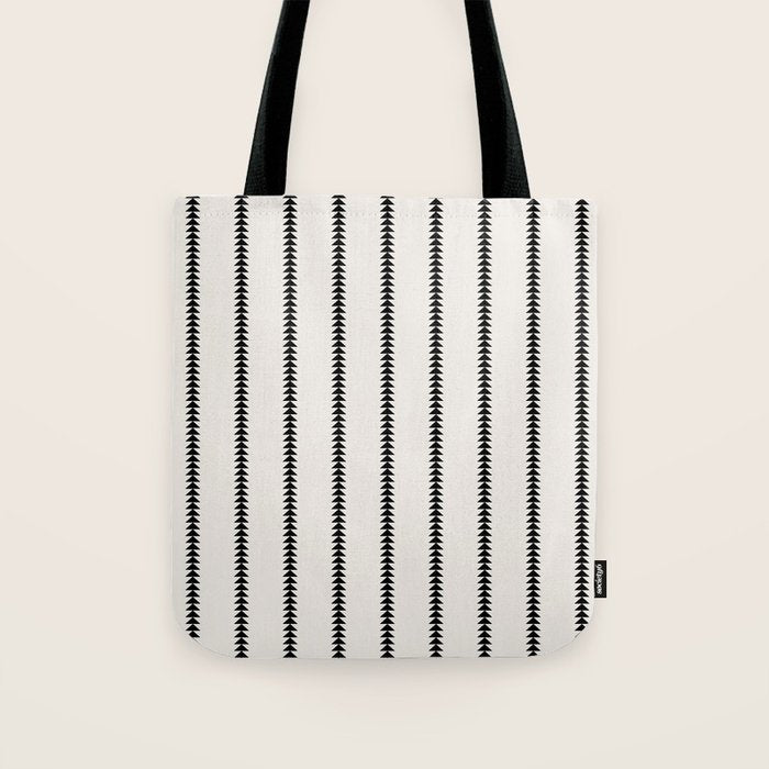 Minimal Triangles - Black & White Tote Bag Gallery Image 1