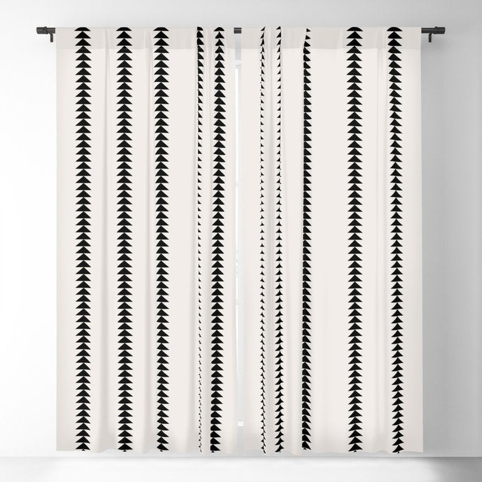 Minimal Triangles - Black & White Window Curtain Gallery Image 1