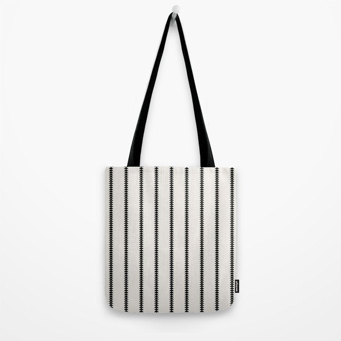 Minimal Triangles - Black & White Tote Bag Gallery Image 2