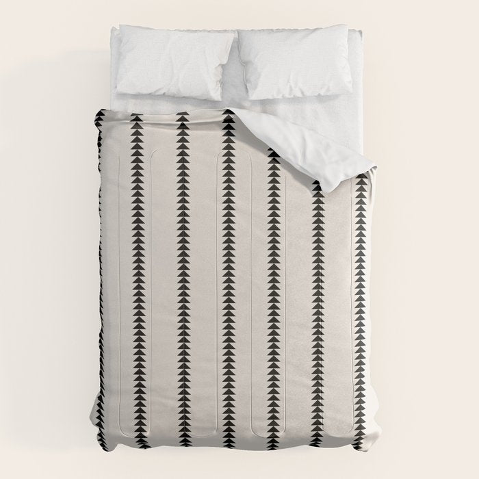 Minimal Triangles - Black & White Comforter Gallery Image 1