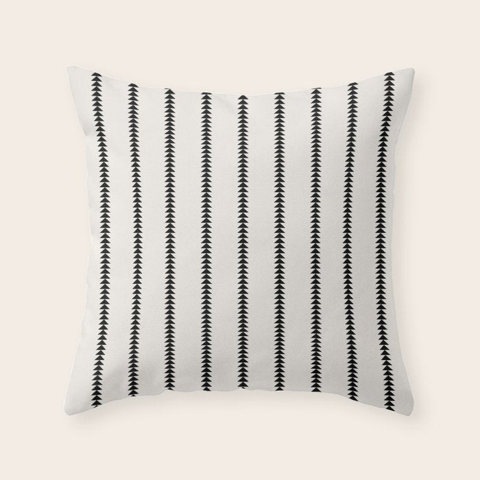 Minimal Triangles - Black & White Throw Pillow Gallery Image 6