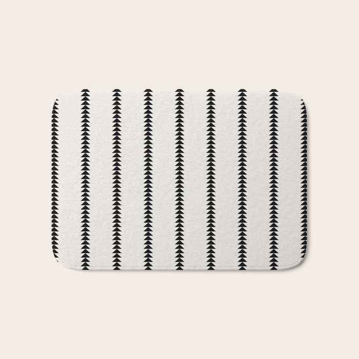 Minimal Triangles - Black & White Bath Mat Gallery Image 1