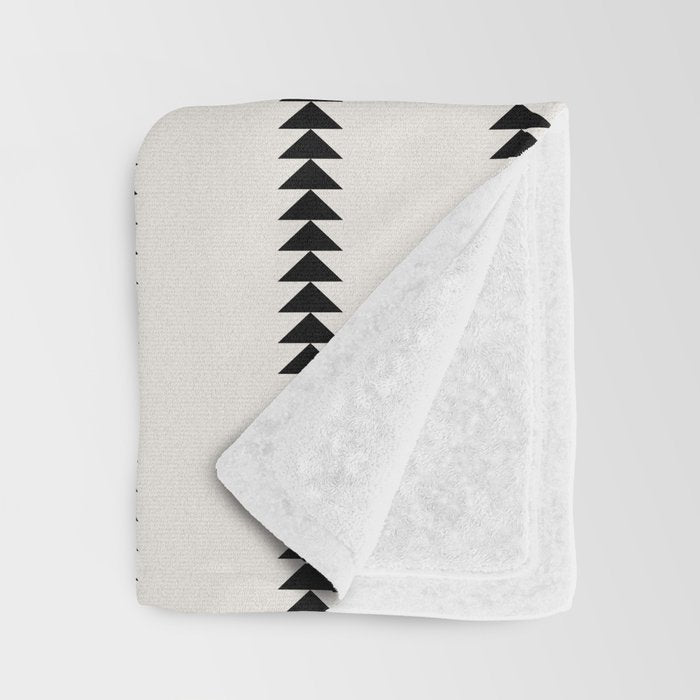 Minimal Triangles - Black & White Throw Blanket Gallery Image 3