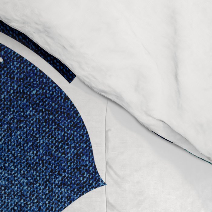 Festive, Floral Prints, Navy Blue and Teal on White Comforter Gallery Image 4