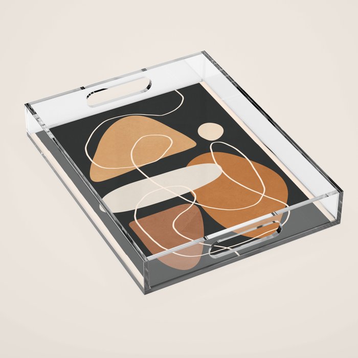 Minimal Colorful Abstract Shapes 1 Acrylic Tray Gallery Image 1