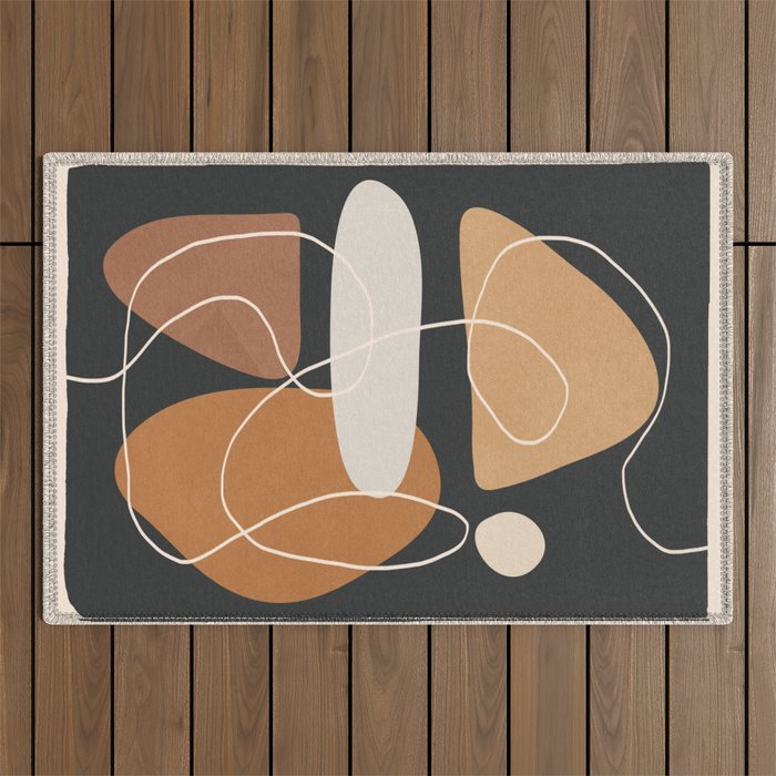 Minimal Colorful Abstract Shapes 1 Outdoor Rug Gallery Image 1