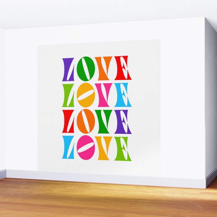 Rainbow LOVE - Groovy Repeat! Wall Mural Gallery Image 2