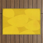 Abstract shapes-yellow gold Outdoor Rug Gallery Image 1
