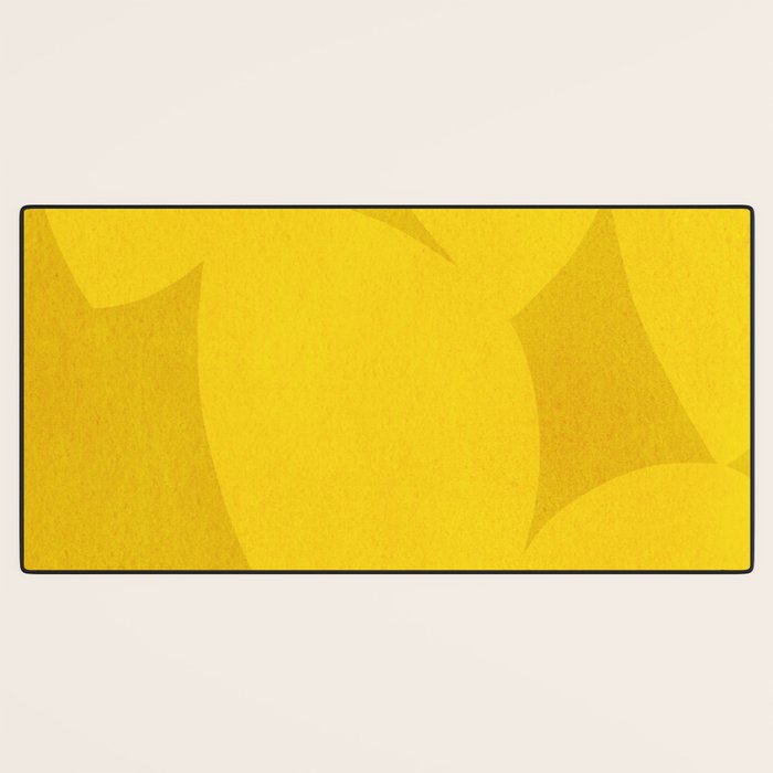 Abstract shapes-yellow gold Desk Mat Gallery Image 3