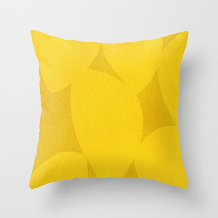 Abstract shapes-yellow gold Throw Pillow Gallery Image 6