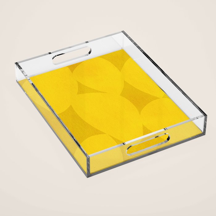 Abstract shapes-yellow gold Acrylic Tray Gallery Image 1