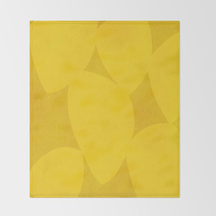 Abstract shapes-yellow gold Throw Blanket Gallery Image 2