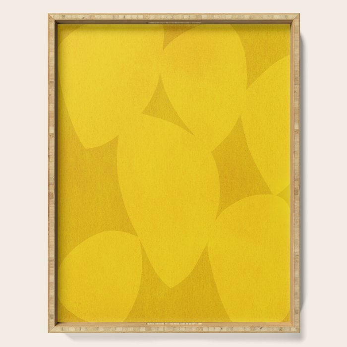 Abstract shapes-yellow gold Serving Tray Gallery Image 1