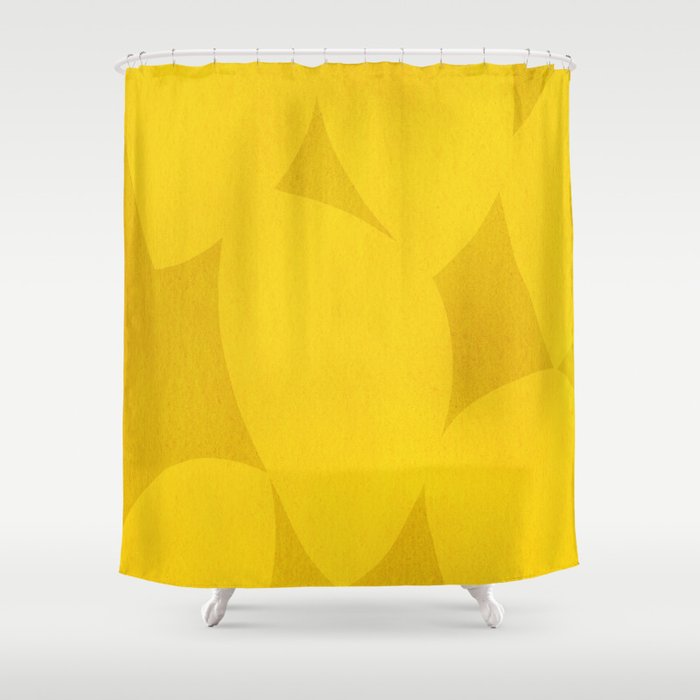 Abstract shapes-yellow gold Shower Curtain Gallery Image 1