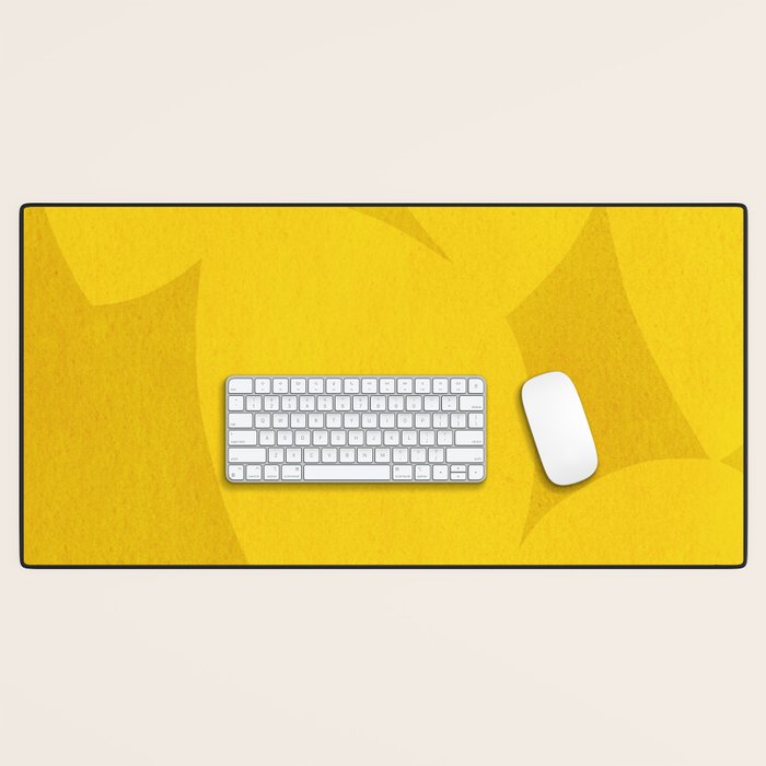 Abstract shapes-yellow gold Desk Mat Gallery Image 1