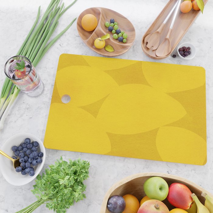 Abstract shapes-yellow gold Cutting Board Gallery Image 2