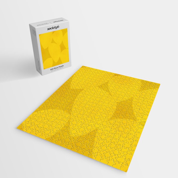 Abstract shapes-yellow gold Jigsaw Puzzle Gallery Image 2