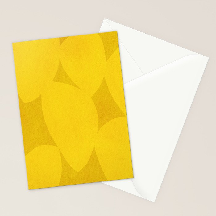 Abstract shapes-yellow gold Stationery Card Gallery Image 2