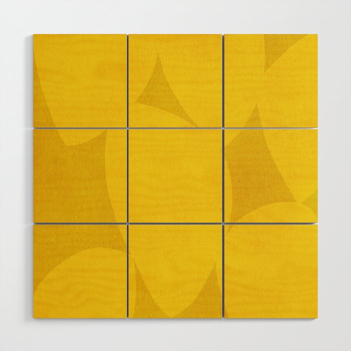 Abstract shapes-yellow gold Wood Wall Art Gallery Image 1
