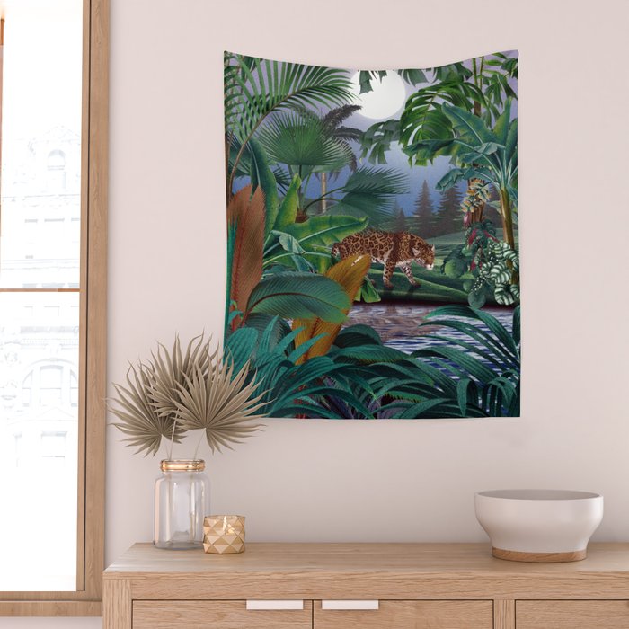 Leopard Jungle Wall Tapestry Gallery Image 2