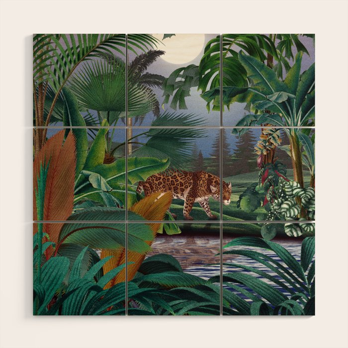 Leopard Jungle Wood Wall Art Gallery Image 1
