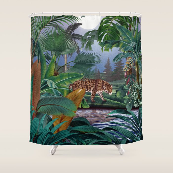 Leopard Jungle Shower Curtain Gallery Image 1